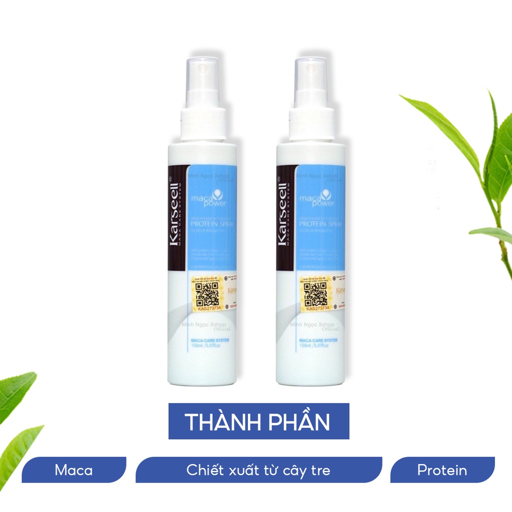 Xịt Dưỡng Tóc Chống Cháy - Gỡ Rối Tóc Karseell 150ml Xịt dưỡng 2 lớp cao cấp chống nhiệt cao