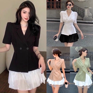 SET ÁO VEST NÚT EO KÈM CHÂN VÁY (KÈM VIDEO HÌNH THẬT)