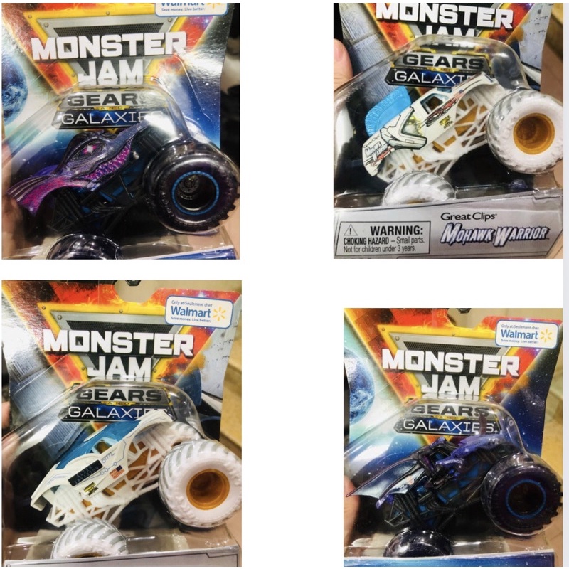 Set 4 xe Monster jam hộp fullbox size 1:64 của hãng Spin master