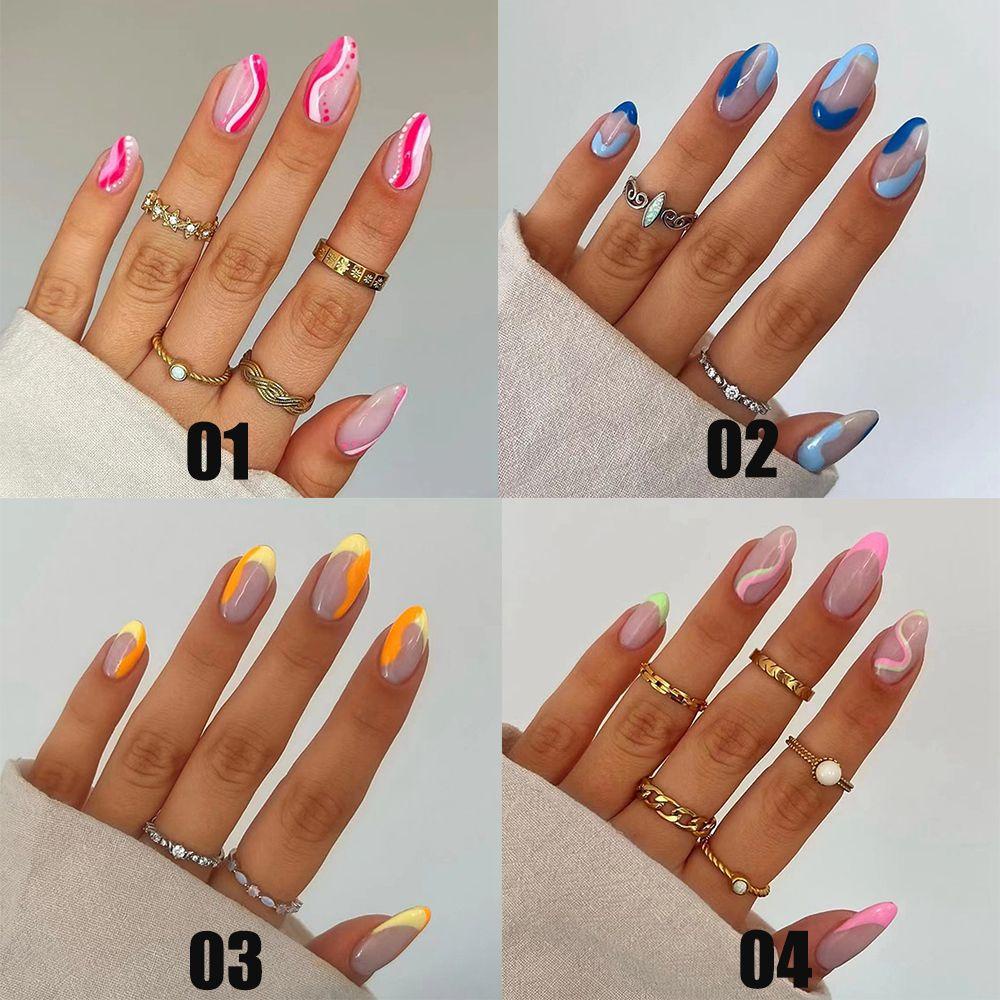 Hộp 24 Móng Tay Giả Che Phủ Toàn Diện Phong Cách Pháp