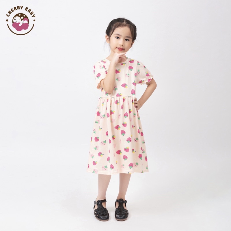 Váy cho bé gái, đầm công chúa dáng xòe chất cotton size 9-26kg V09 - Cherry Baby