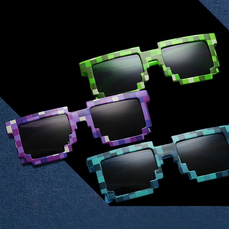 Mắt Kính Phong Cách Game Minecraft 8 Bit Làm Đạo Cụ Chụp Ảnh Cho Người Lớn