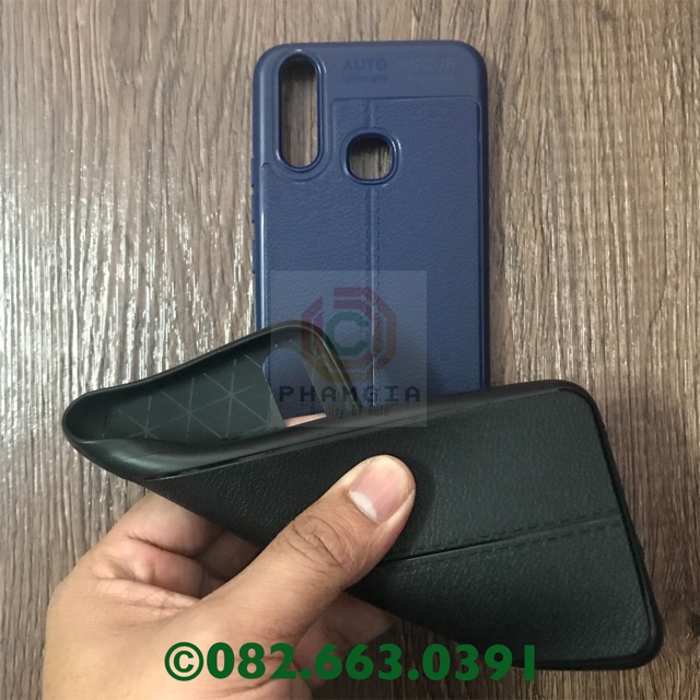 Ốp lưng vivo Y12/ Y15/ Y17 dẻo đen giả da (có video)