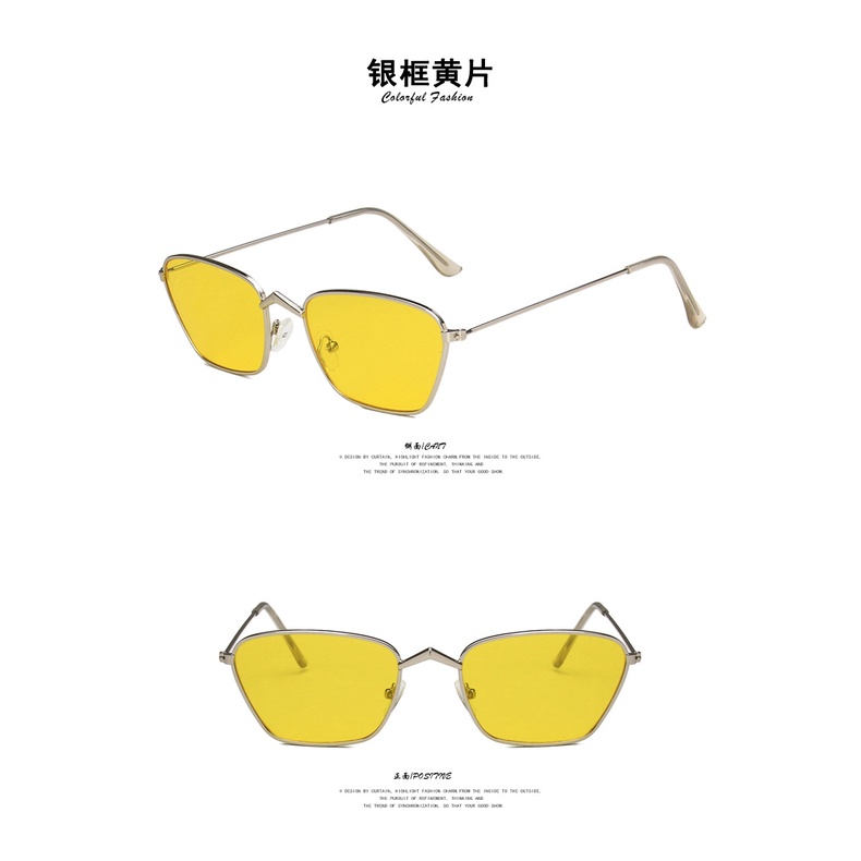 Kính mát unisex gọng kim loại nhỏ thanh lịch thời trang