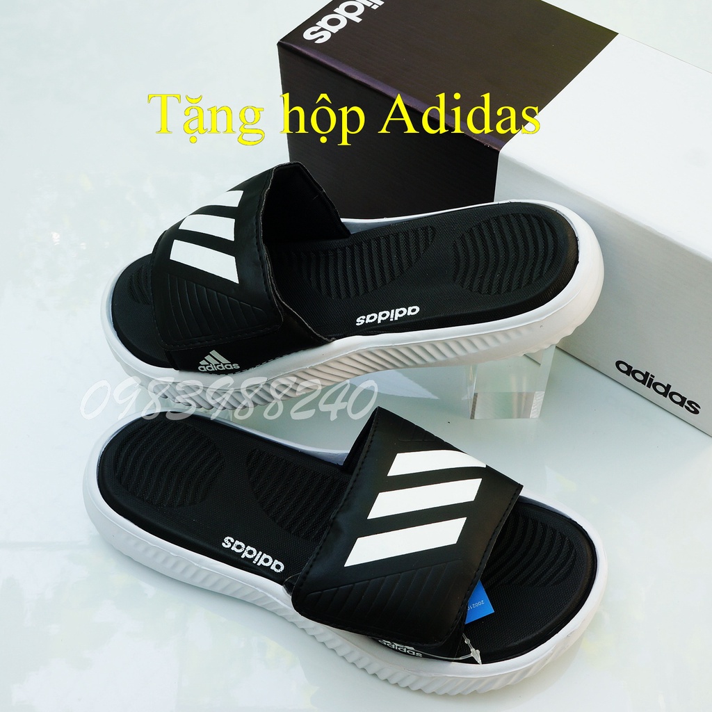 Dép Adidas alphabounce + hộp + free ship + loại 1 cao cấp VNXK ba sọc quai ngang dán unisex nam nữ. BH slippers