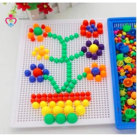 Đồ chơi cắm nấm ghép hình sáng tạo 296 chi tiết