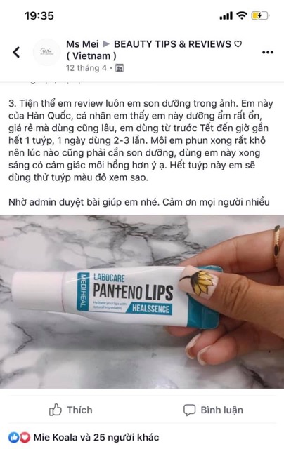 Son dưỡng môi MEDIHEAL LABOCARE PANTENO LIPS