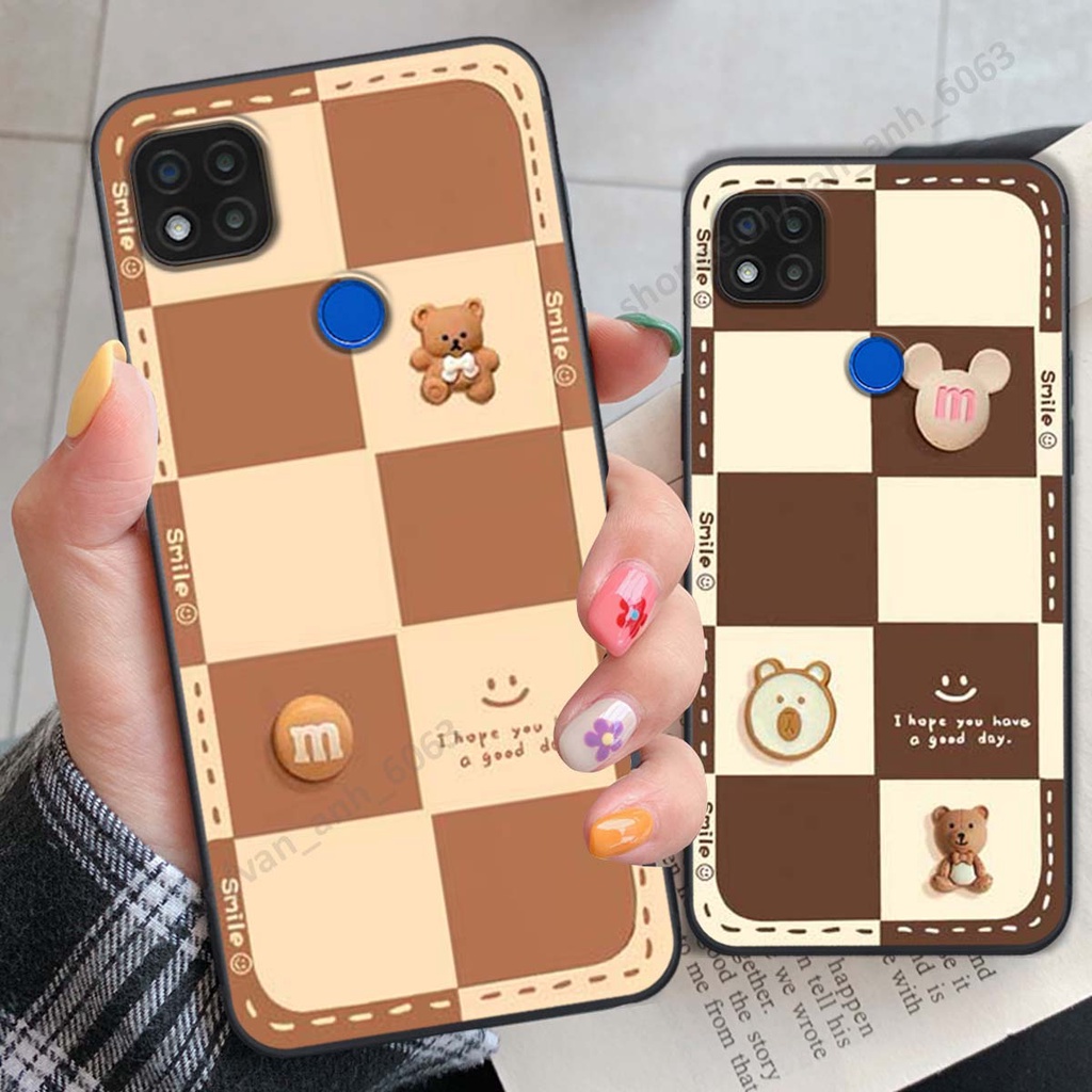 Ốp lưng Xiaomi Redmi 9C hình gấu, kẹo dễ thương cute