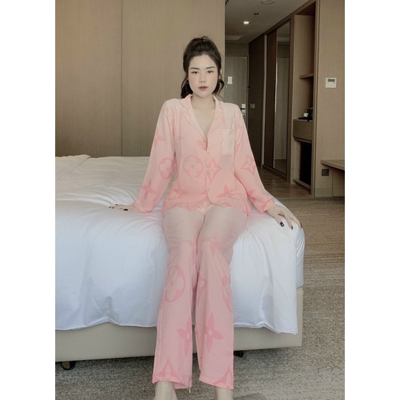 Đồ Bộ Pijama Nữ Lụa Mango Cao Cấp,Tay Dài Quần Dài