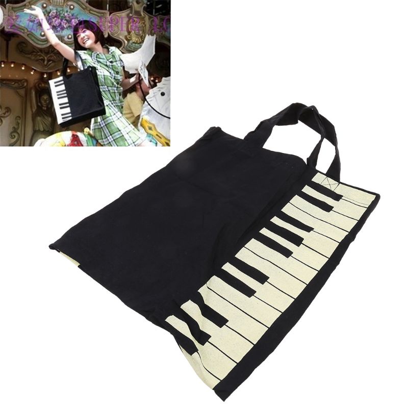 Túi Xách Tay Màu Đen Hình Phím Đàn Piano Thời Trang