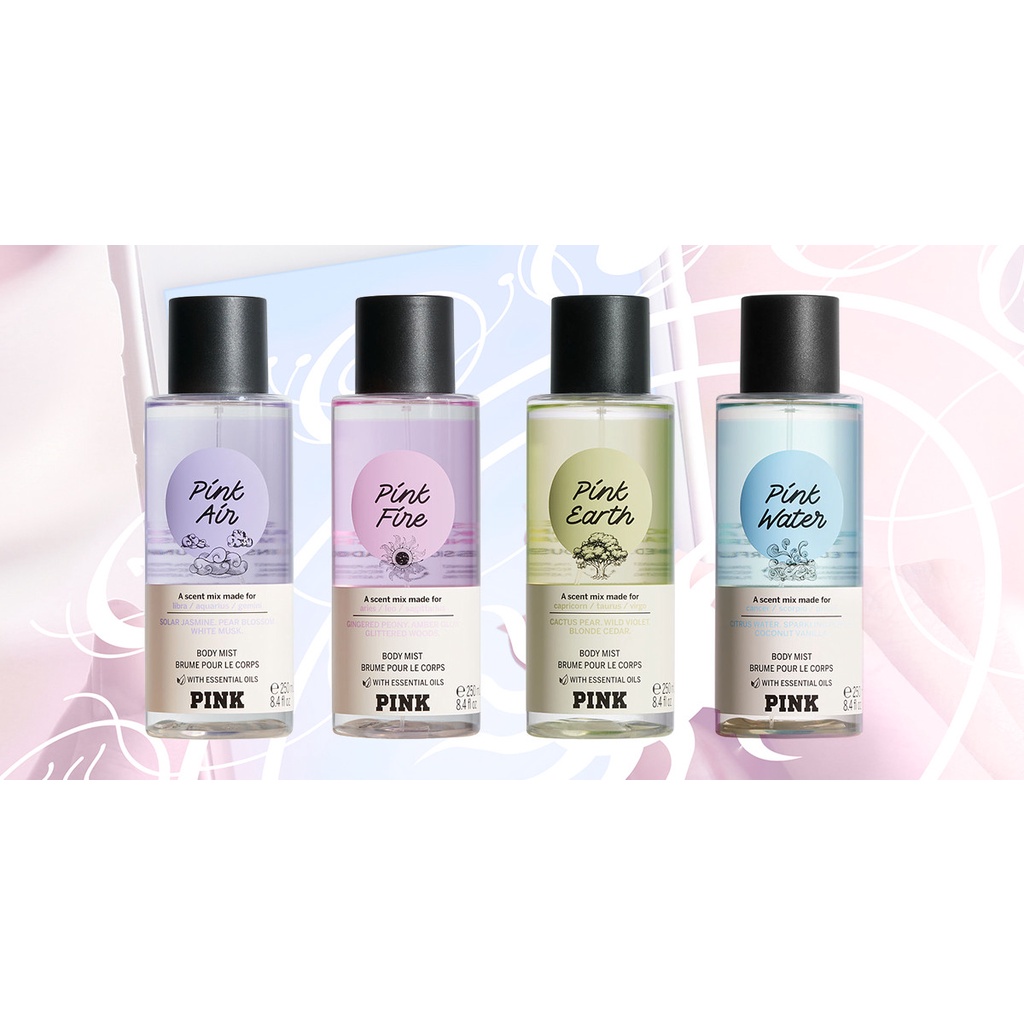 ⛅ Body mist theo cung hoàng đạo PINK AIR, EARTH, FIRE,WATER - Dòng ASTROLOGY Victoria's Secret 250ml ®️