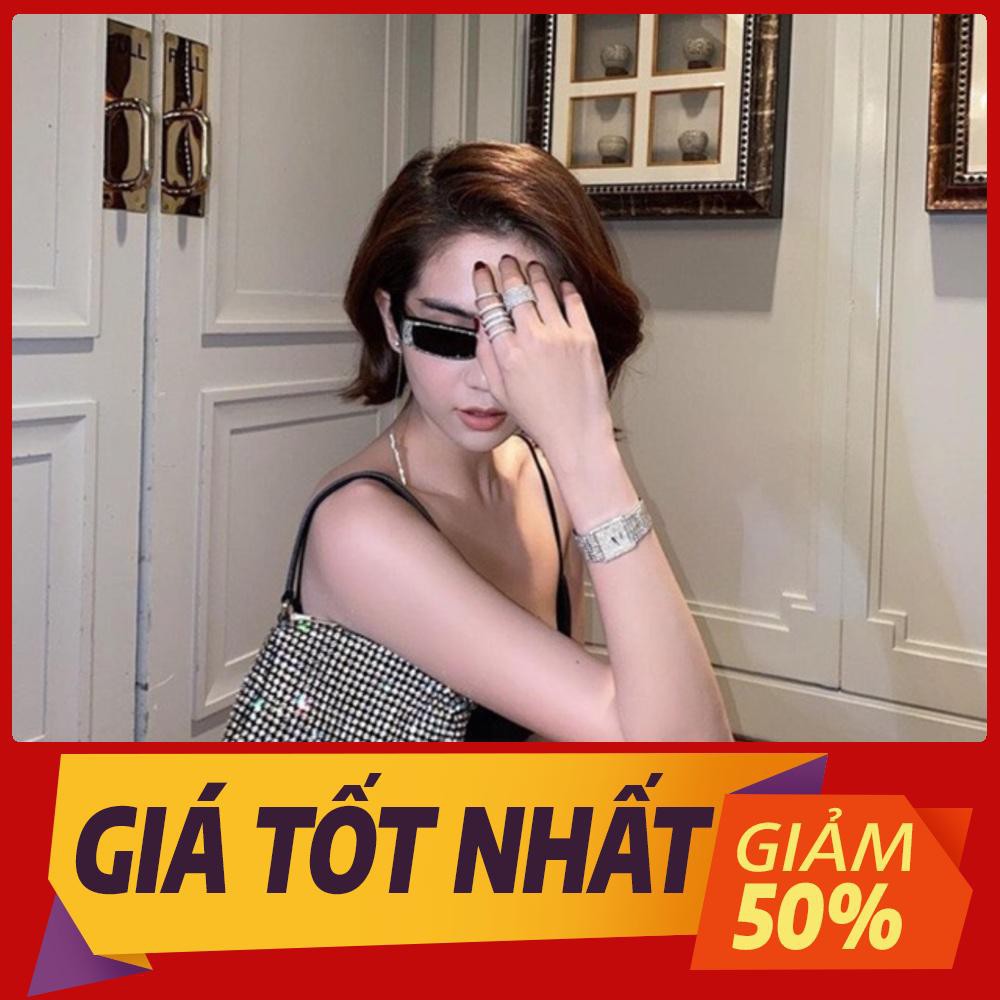 Túi xách nữ đeo chéo Clutch MC đính đá lấp lánh kim sa hàng cao cấp fullbox có hộp