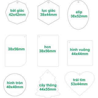 Phôi móc khóa mica hàng cao cấp (1 cặp = 2 miếng) { Nhận cắt kích thước theo yêu cầu }