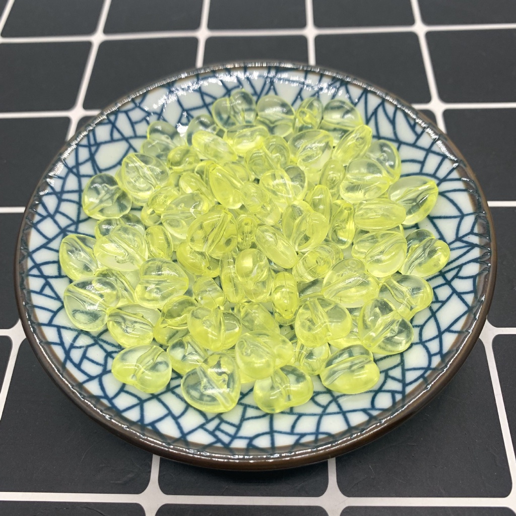 Bộ 60 hạt nhựa acrylic trong suốt 10mm hình trái tim dùng làm trang sức DIY-30