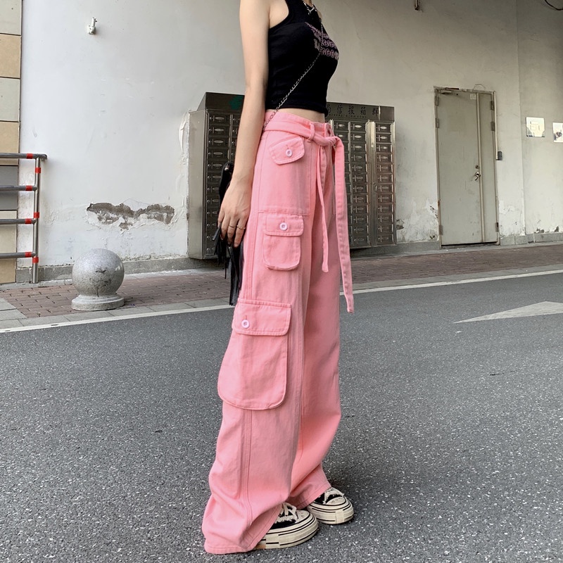 Quần jeans Nữ Ống Rộng Phong Cách Thời Trang Hàn Quốc