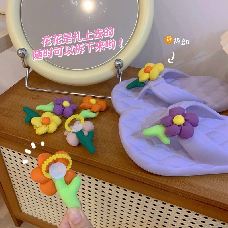 Dép kẹp mix bông siêu cute đế chống trượt không thấm nước-phong cách Hàn quốc 2023