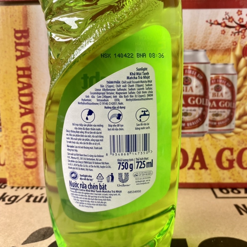 Nước rửa chén bát Sunlight Chanh100 chai 750g