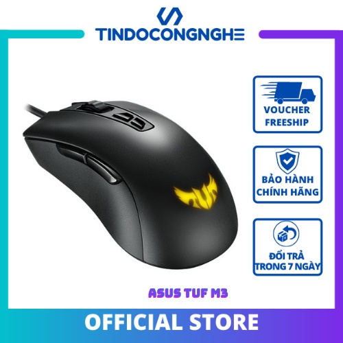 Chuột chơi game Asus TUF M3 - Chuột Máy Tính - Thiết Kế Hiện Đại, Trọng Lượng Nhẹ, Cảm Biến Quang, Độ Bền Cao, Bảy Nút