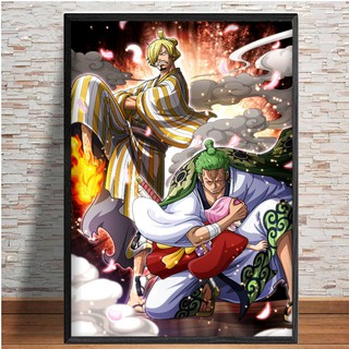 Tranh One Piece Treo Tường Zoro Và Sanji Dùng Trang Trí Gian Phòng
