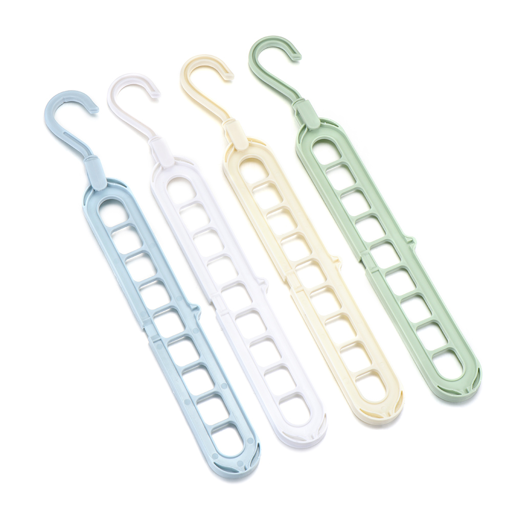 Thanh treo móc quần áo 9 Lỗ Có Thể Gấp Gọn 360 Độ Tiện Dụng° Móc Nhựa Treo Quần Áo Nhiều Màu Sắc