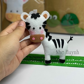 Móc khóa vải nỉ ngựa vằn