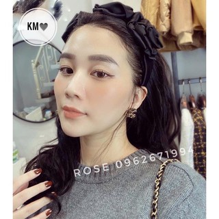 Bờm tóc kết hoa hồng lụa