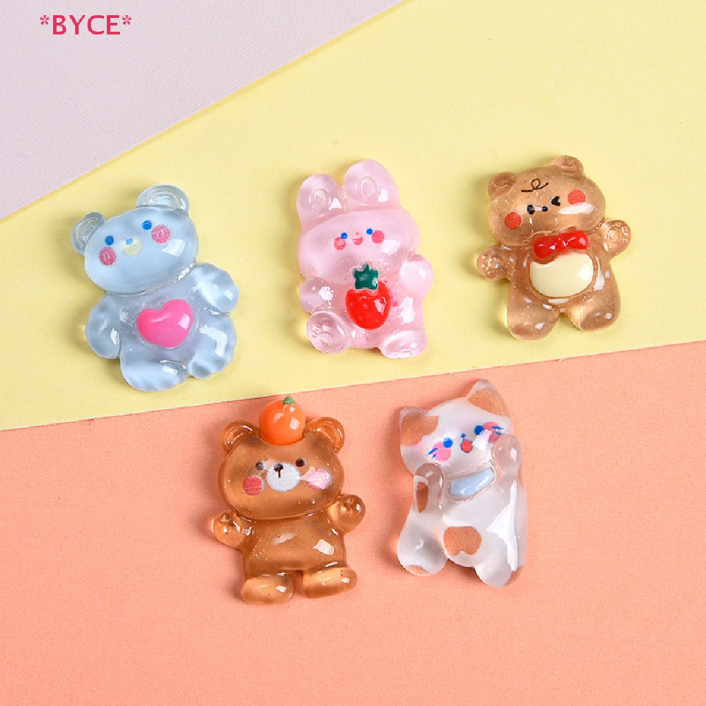 Set 10 Tượng Động Vật Hoạt Hình Bằng Nhựa Resin Trang Trí Sổ Tay DIY Mới