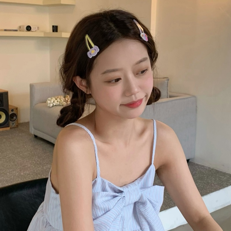 Kẹp Tóc BB Hình Nơ/Hoa/ Dâu Tây Màu Kẹo Ngọt Dễ Thương Thời Trang Mùa Hè