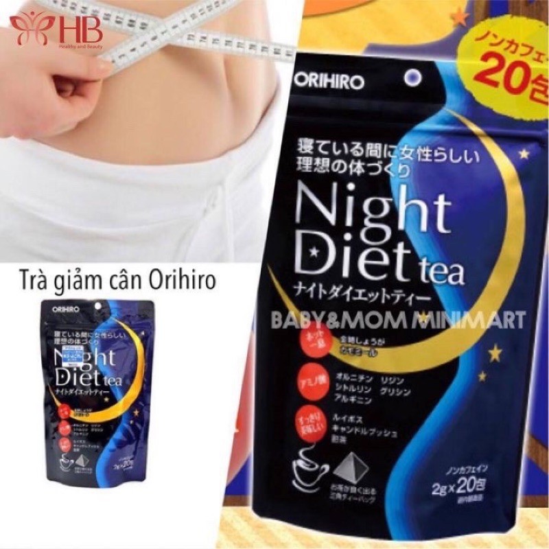 Trà giảm cân Night Diet Tea Orihiro Nhật Bản (20 gói/ 24 gói/ hồng collagen)