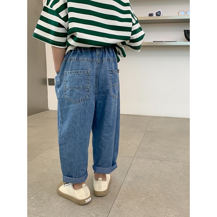 Quần giả Jean dài wax ngang cá tính cho bé Q826 [Chất giả Jean]