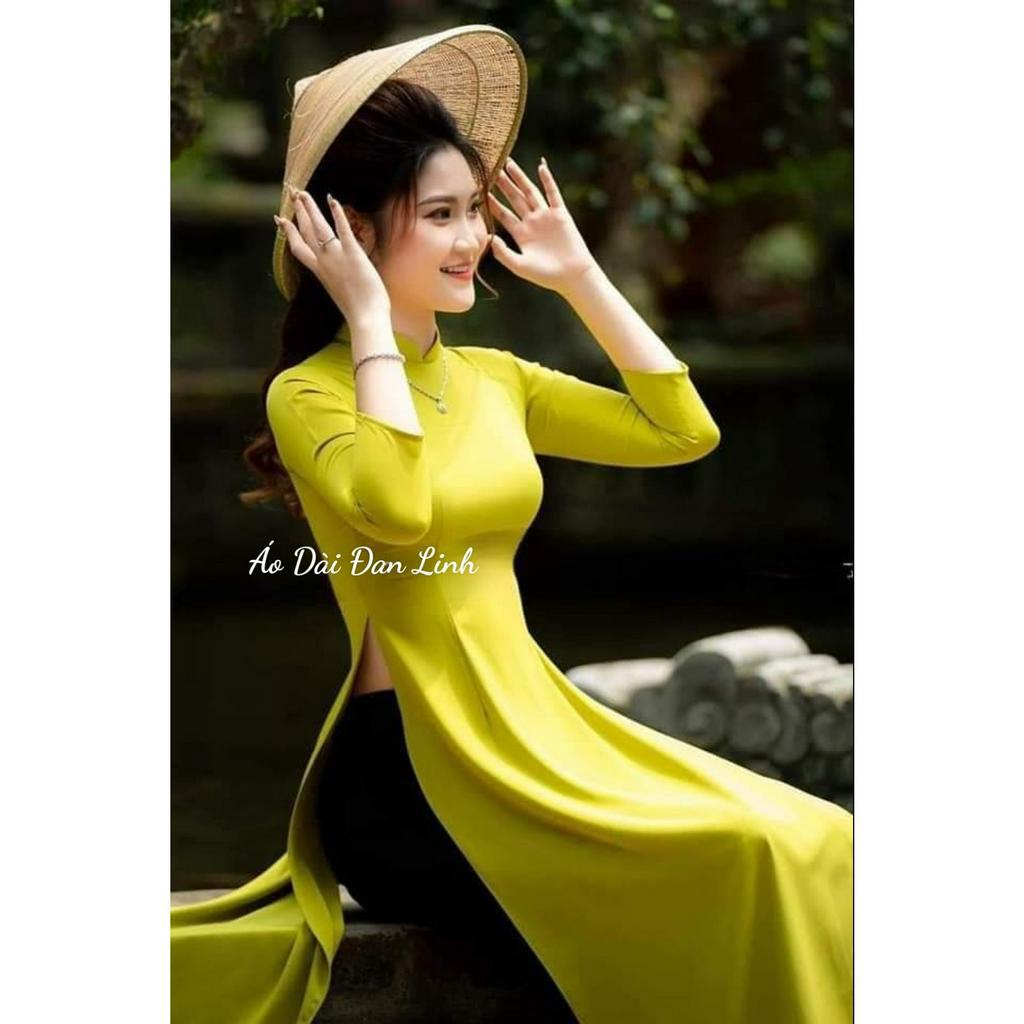 Áo dài màu cốm trẻ lắm nha - Áo Dài Đan Linh