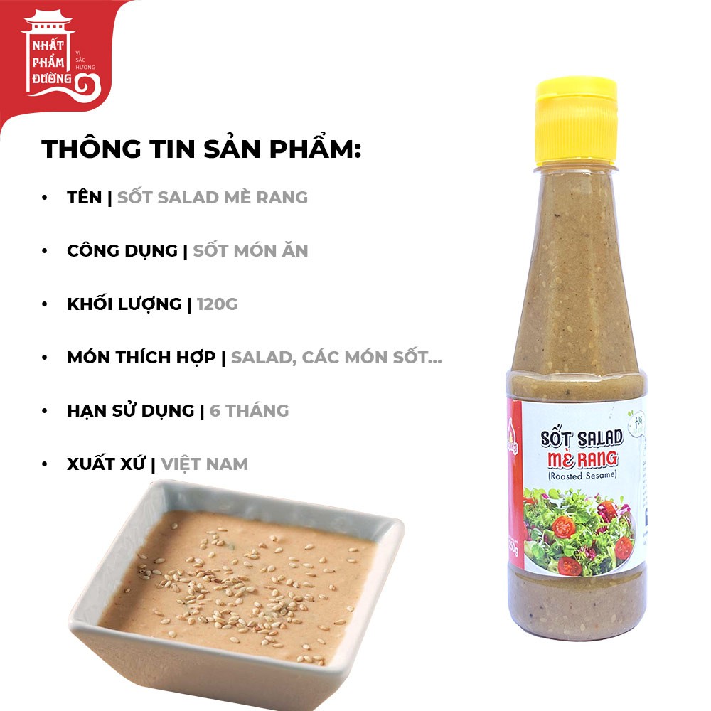 Nước sốt mè rang 250g sốt trộn salad chấm rong nho ngon - Việt Chef