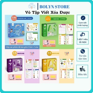 Đồ chơi giáo dục sớm thông minh cho bé tập tô và làm quen hình khối, chữ cái, số đếm, vở viết xóa được