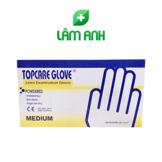 Găng tay y tế không bột chống mồ hôi bảo vệ da tay hộp 100 chiếc