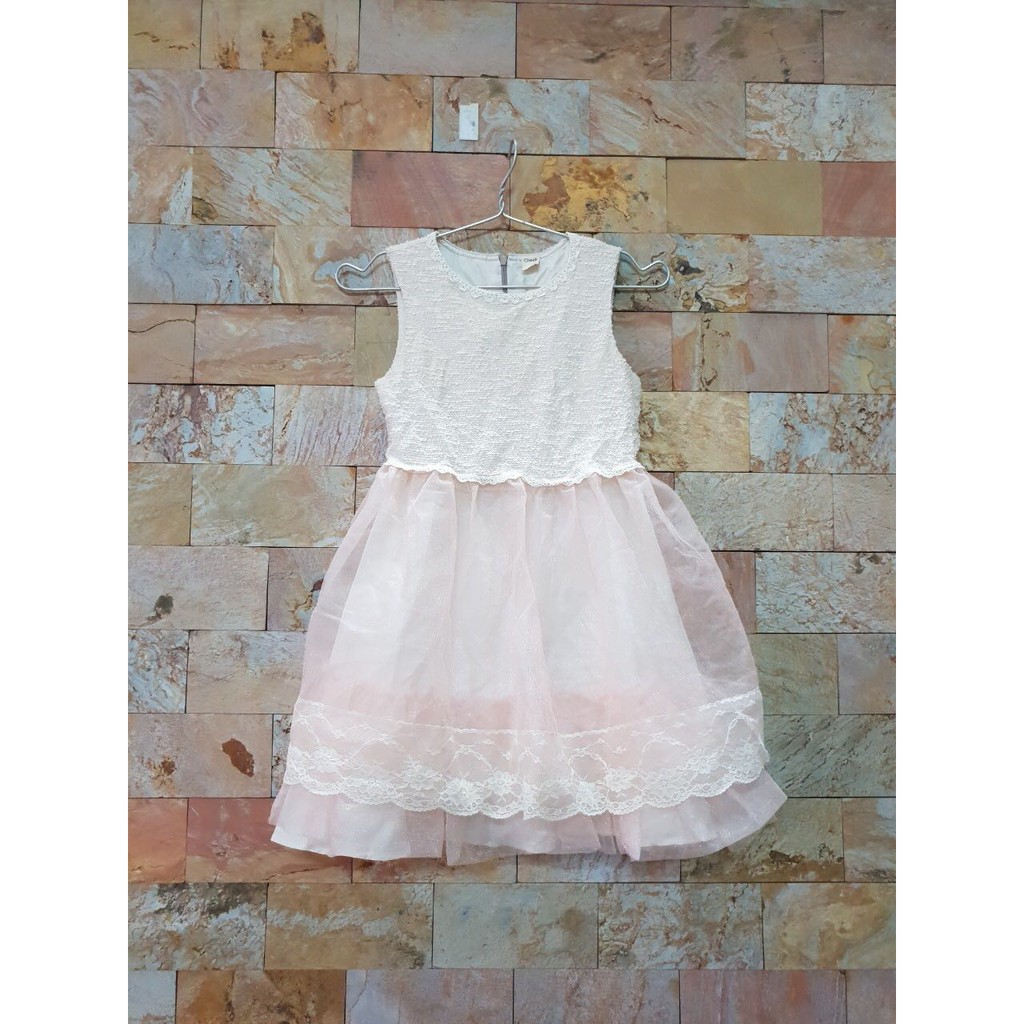 Đầm voan phối ren Cheek cho bé gái 3-8T D180