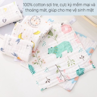 SÉT 5 Khăn sữa XÔ aden 6 lớp  MANNY mềm mại cho bé