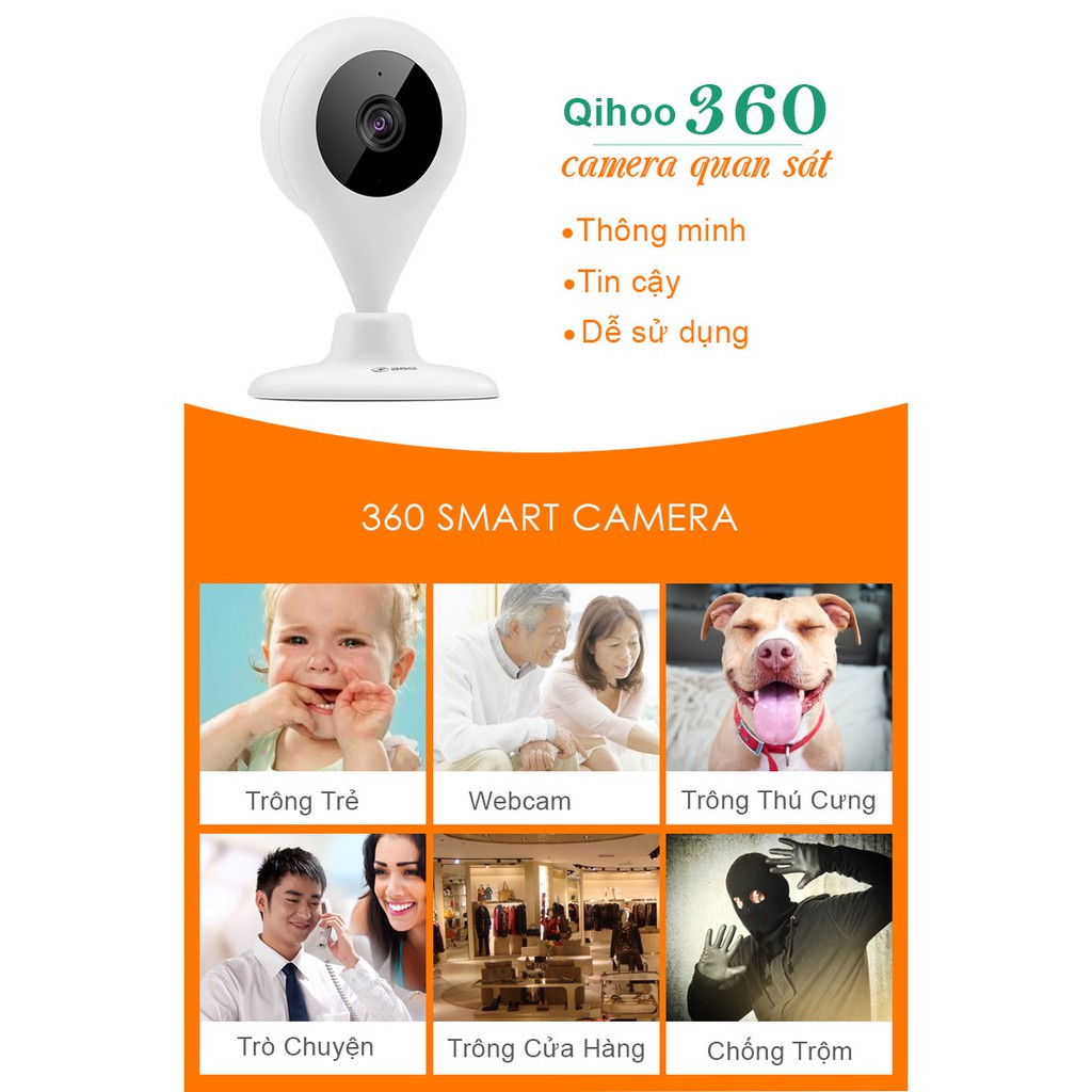 [Mã 66ELHASALE hoàn 7% đơn 500K] Camera Qihoo D606 Night Full HD 1080p Quốc tế - Aurora