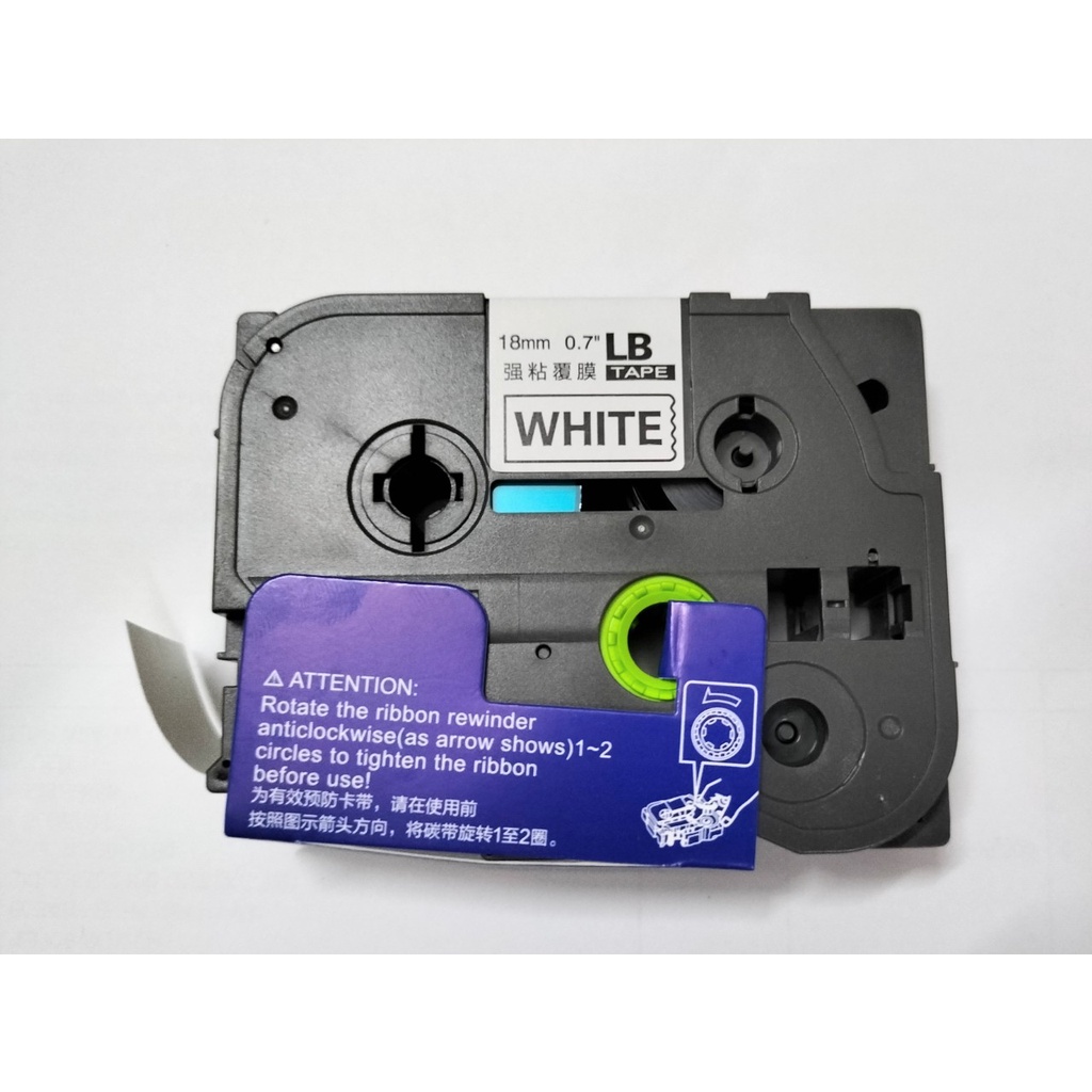 Nhãn in LB - 241 dành cho máy Brother P- Touch – CHỮ ĐEN NỀN TRẮNG khổ rộng 18mm*8m