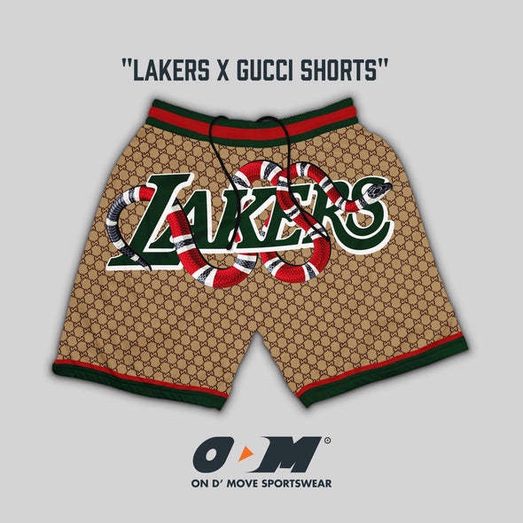 Quần short Lakers x Gucci phong cách retro