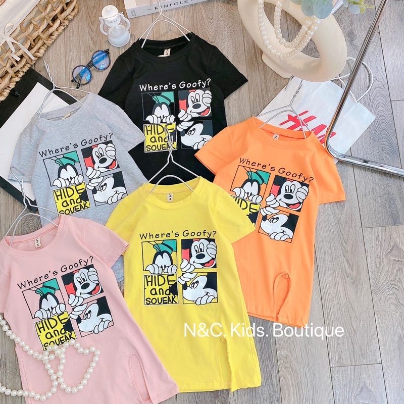 Váy mickey xẻ tà cho bé gái 10-20kg