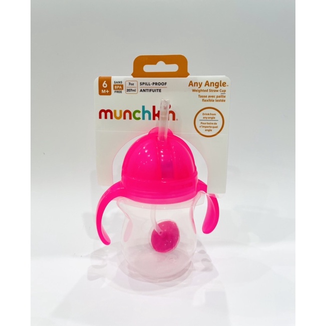 Cốc ống hút mọi tư thế Munchkin chính hãng, tặng kèm cọ ống hút