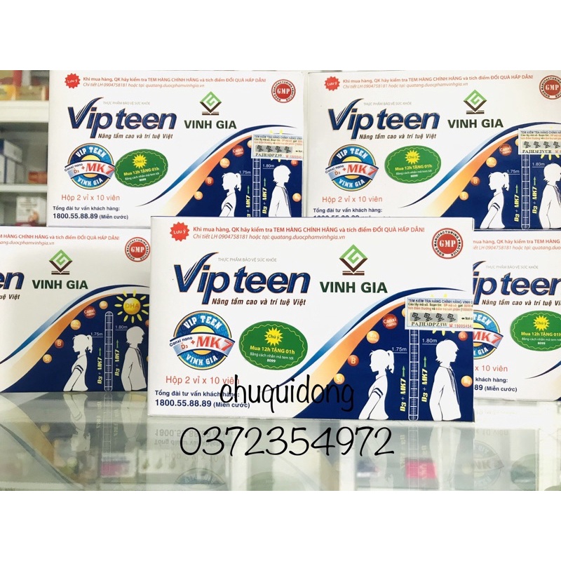 Combo 5h vipteen hộp 20 viên