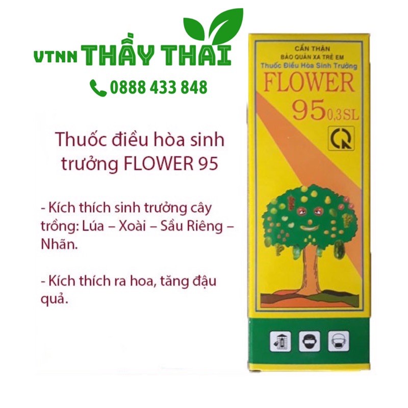 F95 100ml - Flower 95 0.3SL Kích thích sinh trưởng Kích thích ra hoa, tăng đậu quả Lúa – Xoài Sầu riêng