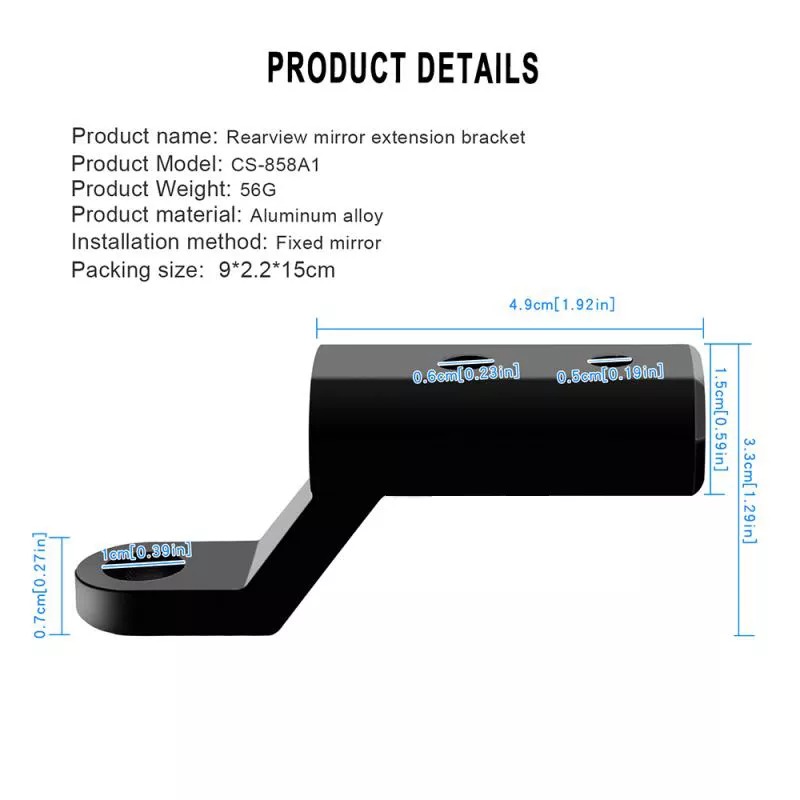 PopkozziPopkozzi phổ gương mở rộng khung Pát nhôm mở rộng CNC gắn chân gương - Giá gắn chân gương CNC đa năng xe máy