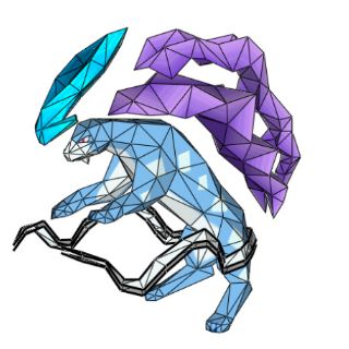Mô hình giấy Pokemon: Suicune Ver.1