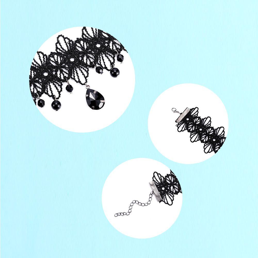 Dây Chuyền Phong Cách Retro|Vòng Cổ Tua Rua Màu Đen Phong Cách Steampunk