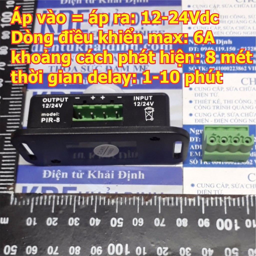 module cảm biến chuyển động, người, PIR DC12/24V,đen domino ngoài kde2654