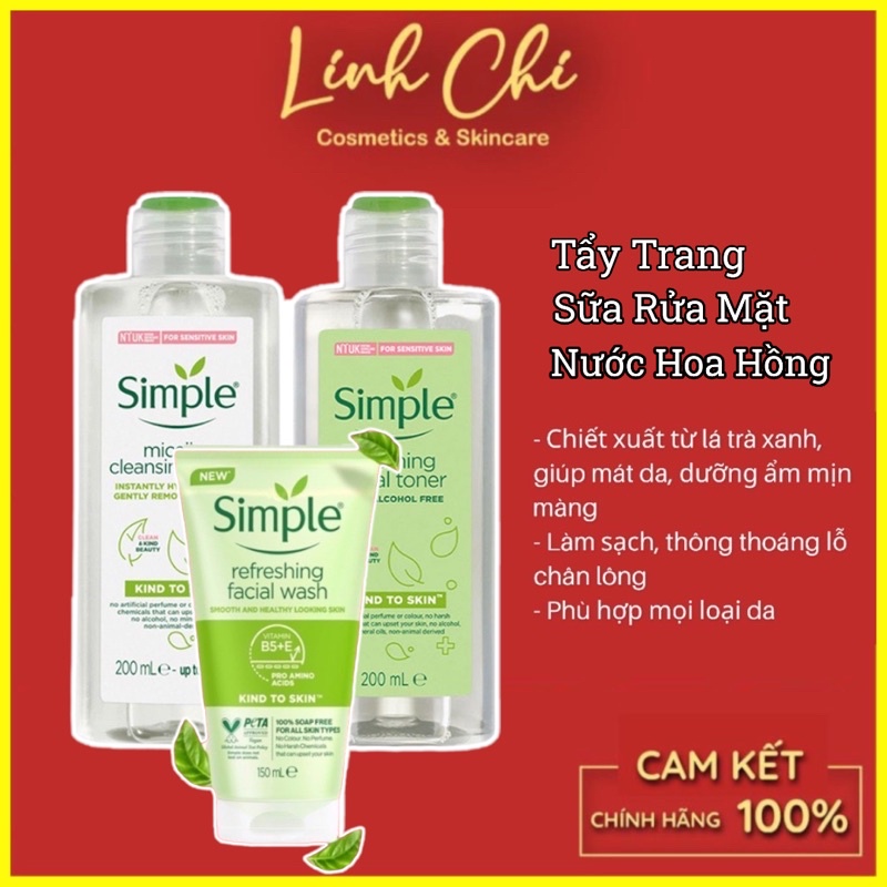Nước hoa hồng Simple Kind to Skin Soothing Facial Toner