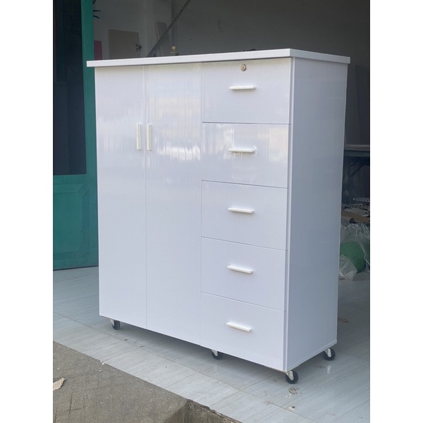 tủ quần áo nhựa đài loan 2 cánh 5 ngăn màu giả gỗ (có giao sau giờ hành chính)