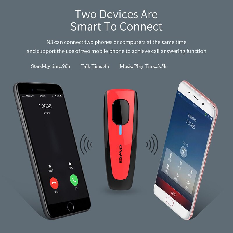 Tai nghe Bluetooth không dây Awei N3 có micro phong cách công sở cho điện thoại iphone